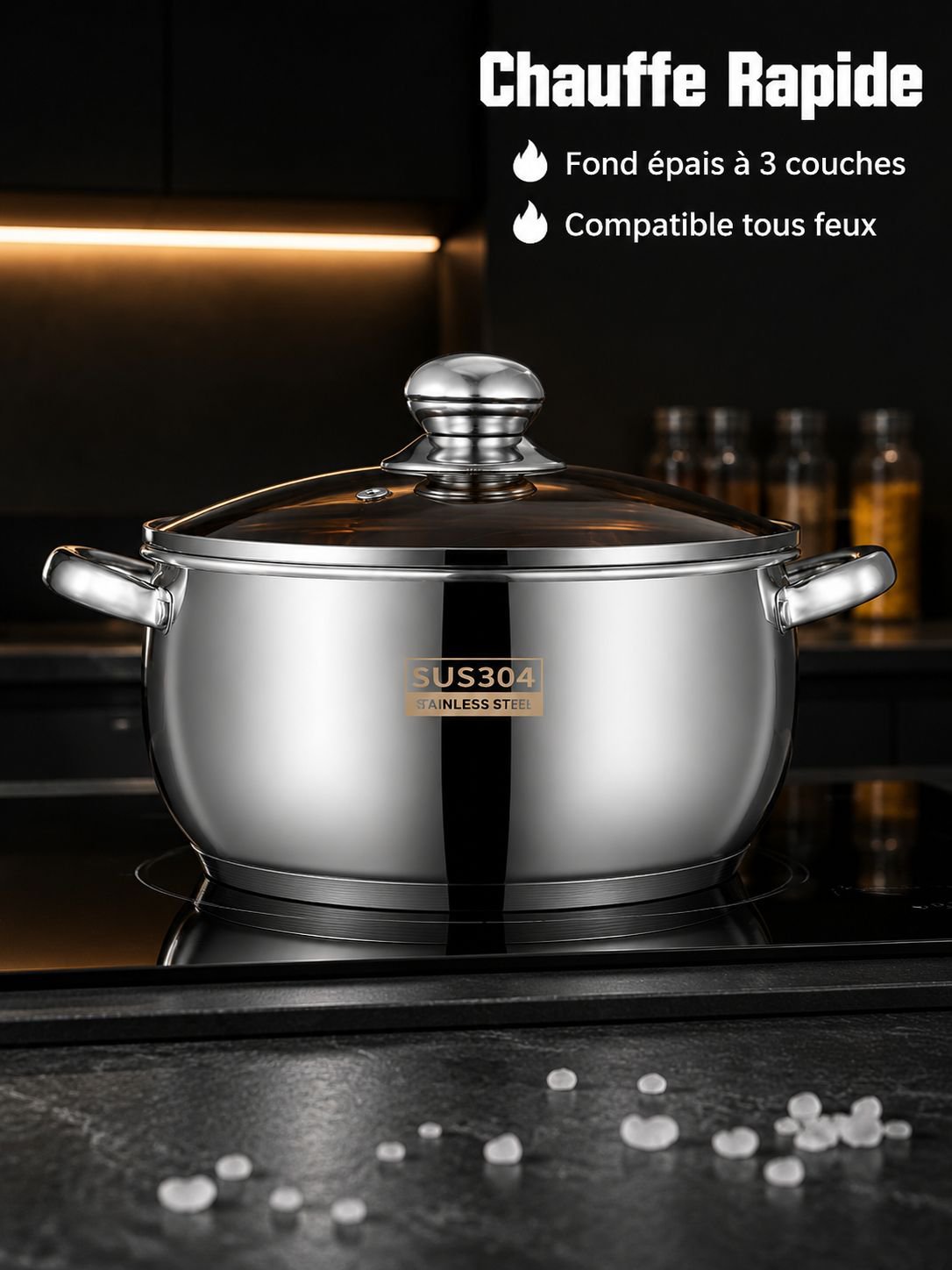 Pot à pommes épaissi en acier inoxydable SL304