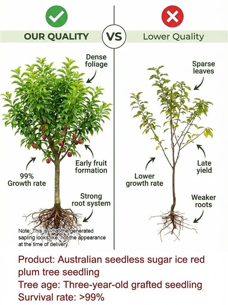 Australian Seedless Candied Red Plum Sapling [Guaranteed Alive or Refund]