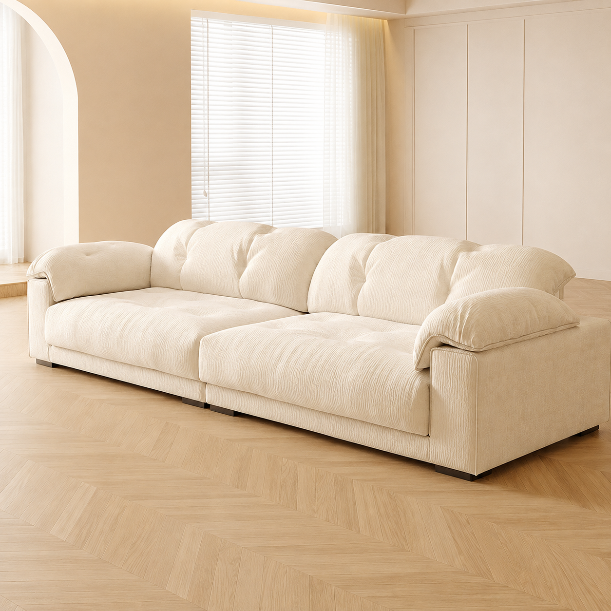 Modulares Wolkensofa in Cremeweiß