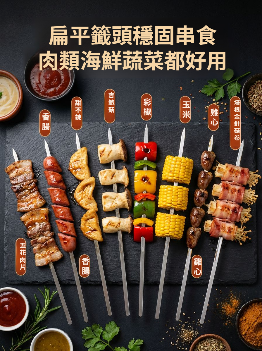 耐用不銹鋼烤肉簽筒細節特寫