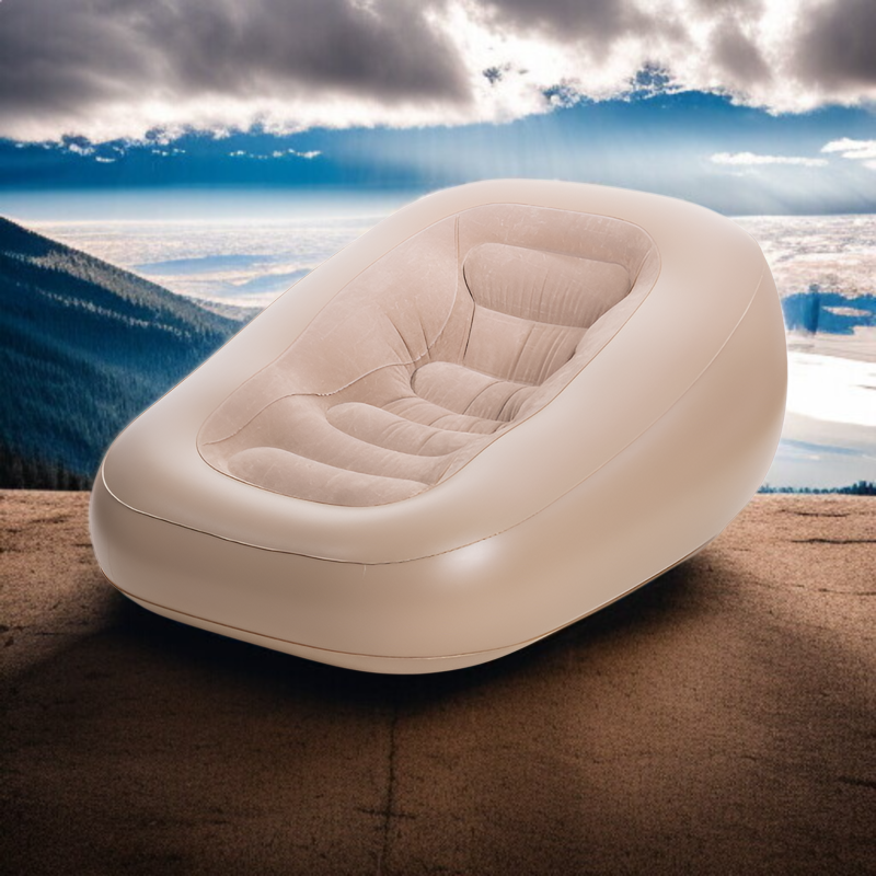 エアーソファー コンパクト ワンタッチ自動膨張 ポンプ内蔵 3.9kg超軽量 ふわふわな手触り 1人掛け  柔軟快適 防湿 防熱 防寒 防汚 エアチャンバー  カウチソファー インフレータブルソファ 