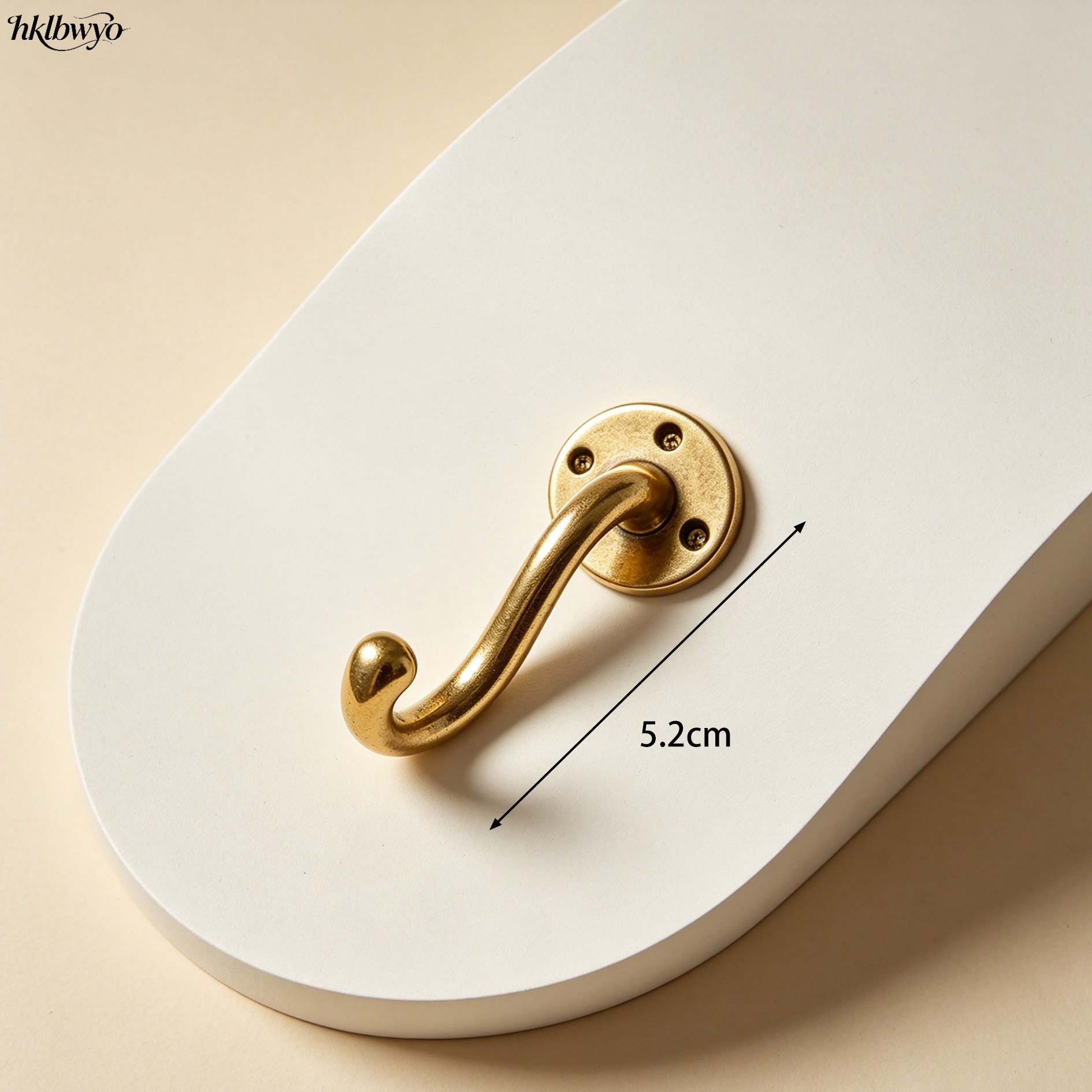 Close up of brass hooks showing premium finish