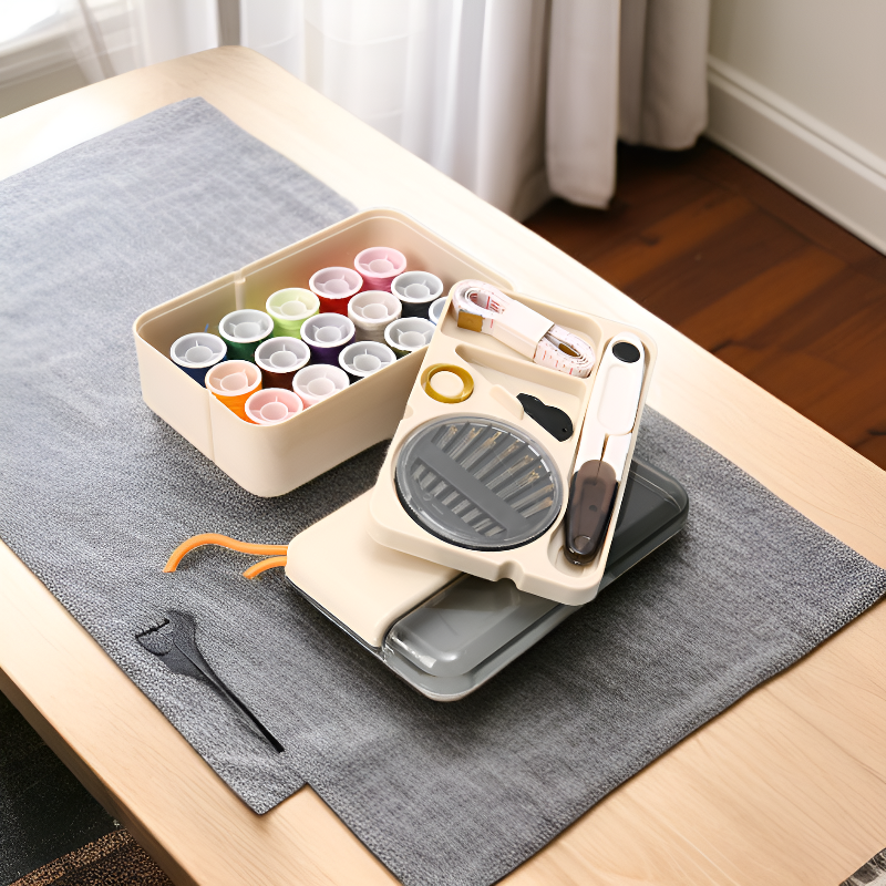 雙層設計 附磁性收納盒 含15色縫紉線