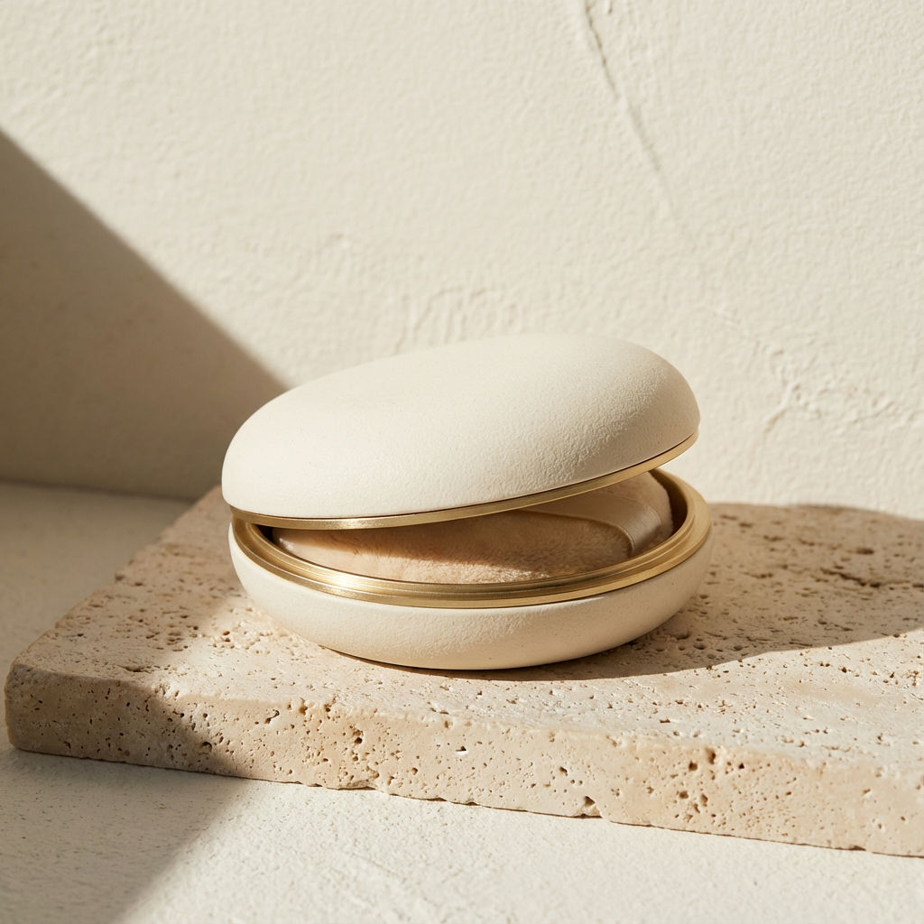  กล่องแป้งพร้อมพัฟสำรองเปลี่ยนได้