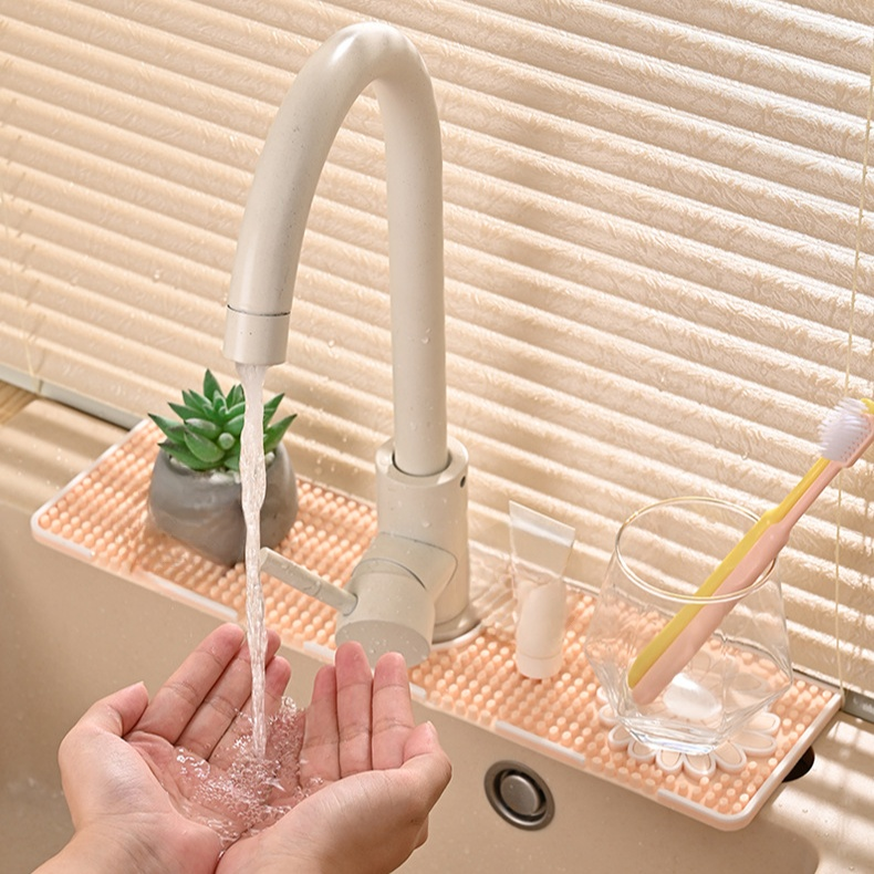 折りたたみ式シリコン蛇口用水切りマット