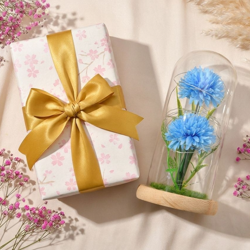 保存花とドライフラワーのガラスドーム