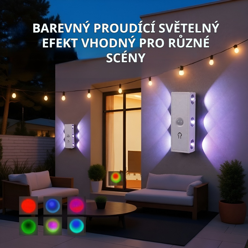 Vnitřní nástěnná lampa s magnetickým uchycením a detekcí pohybu osob