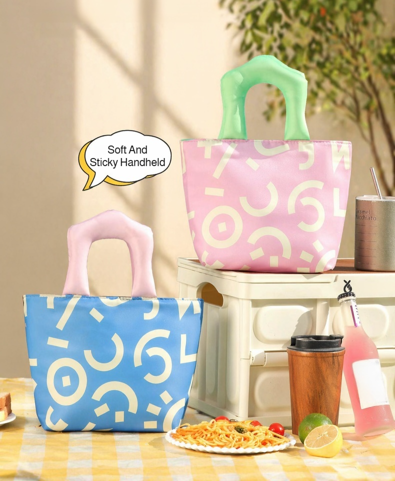 Thickened Handheld Graffiti Insulated Bag front view