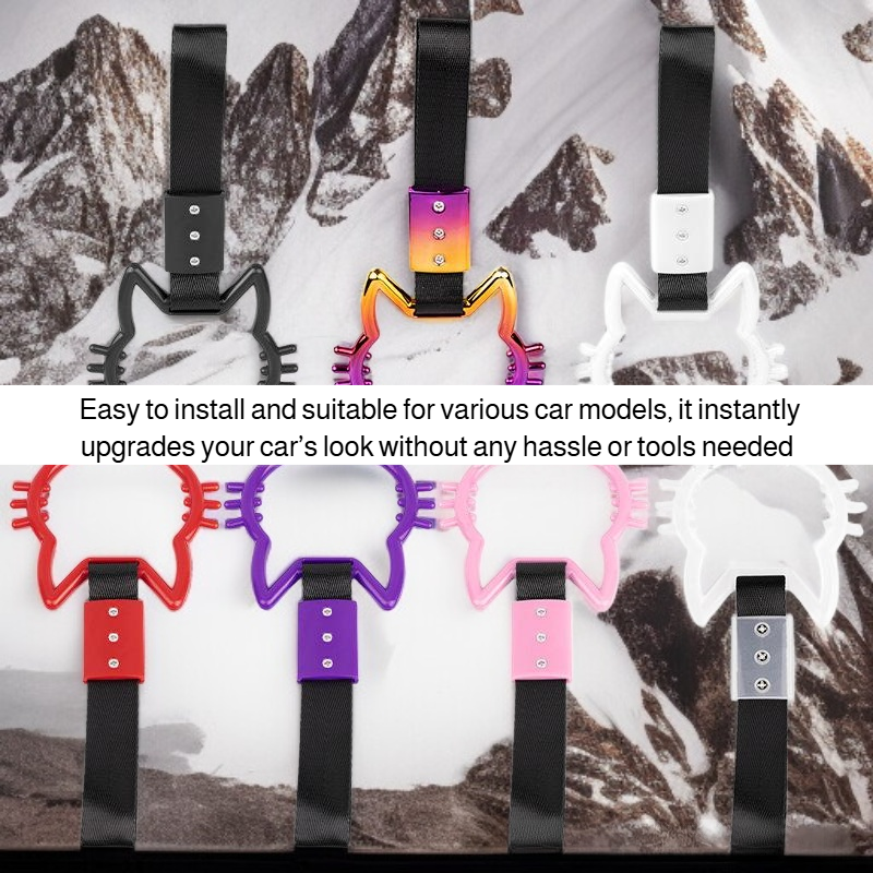 Cute cat head car pendant hanging from rearview mirror