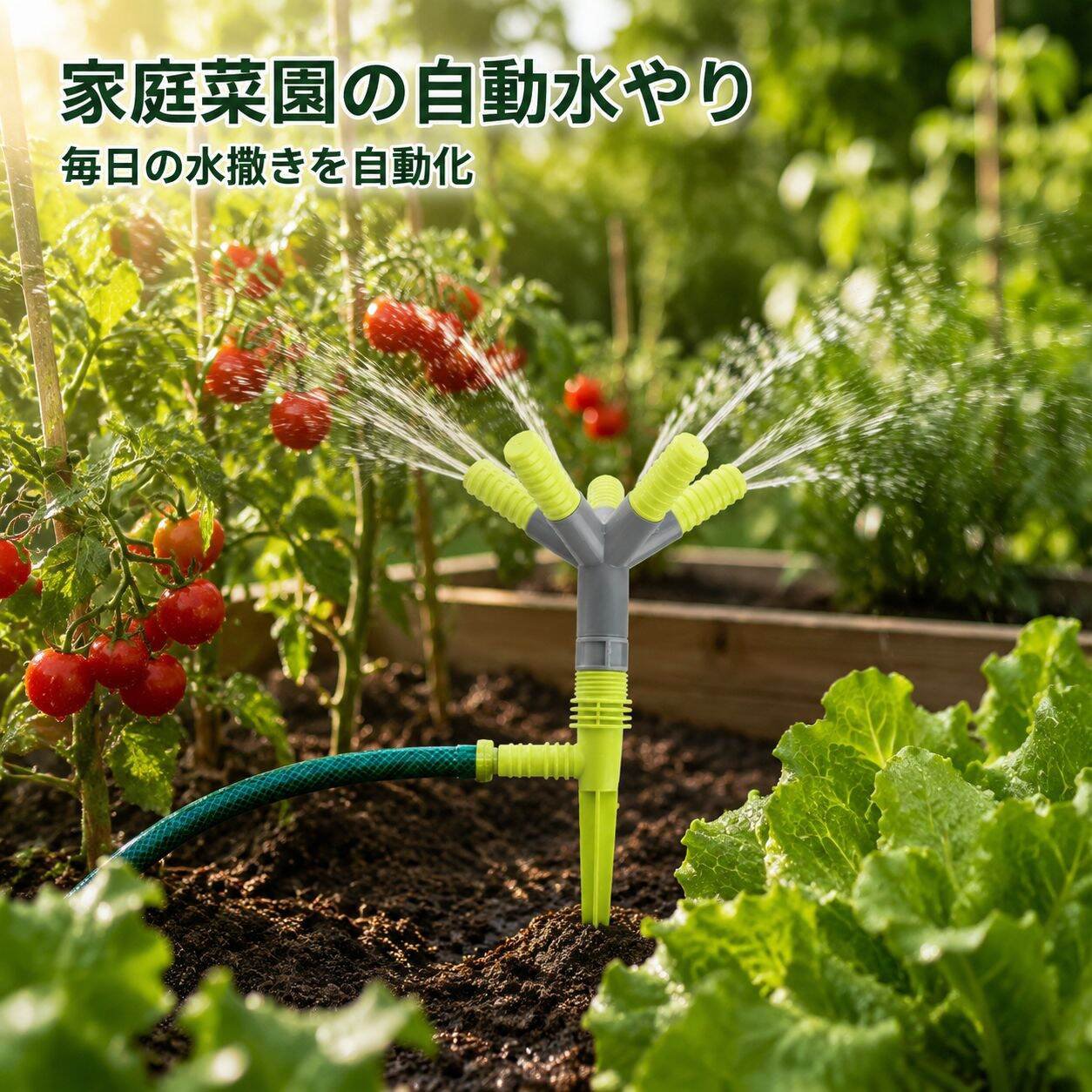 ガーデン芝生用自動回転三叉スプリンクラー