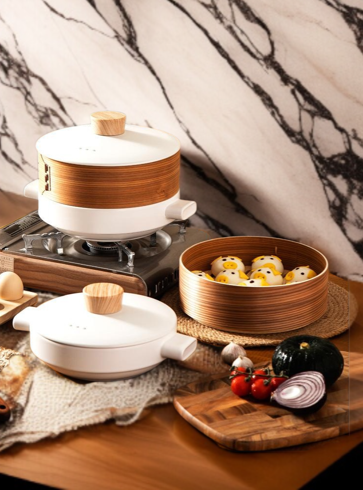 耐熱セラミック蒸籠土鍋の全体画像