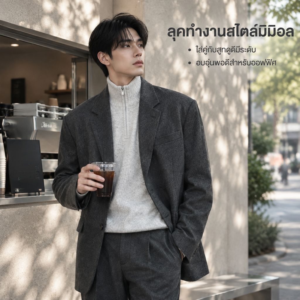 เสื้อกันหนาวไหมพรมคอสูงซิปครึ่งตัวสไตล์ญี่ปุ่น สำหรับฤดูใบไม้ร่วงและฤดูหนาว