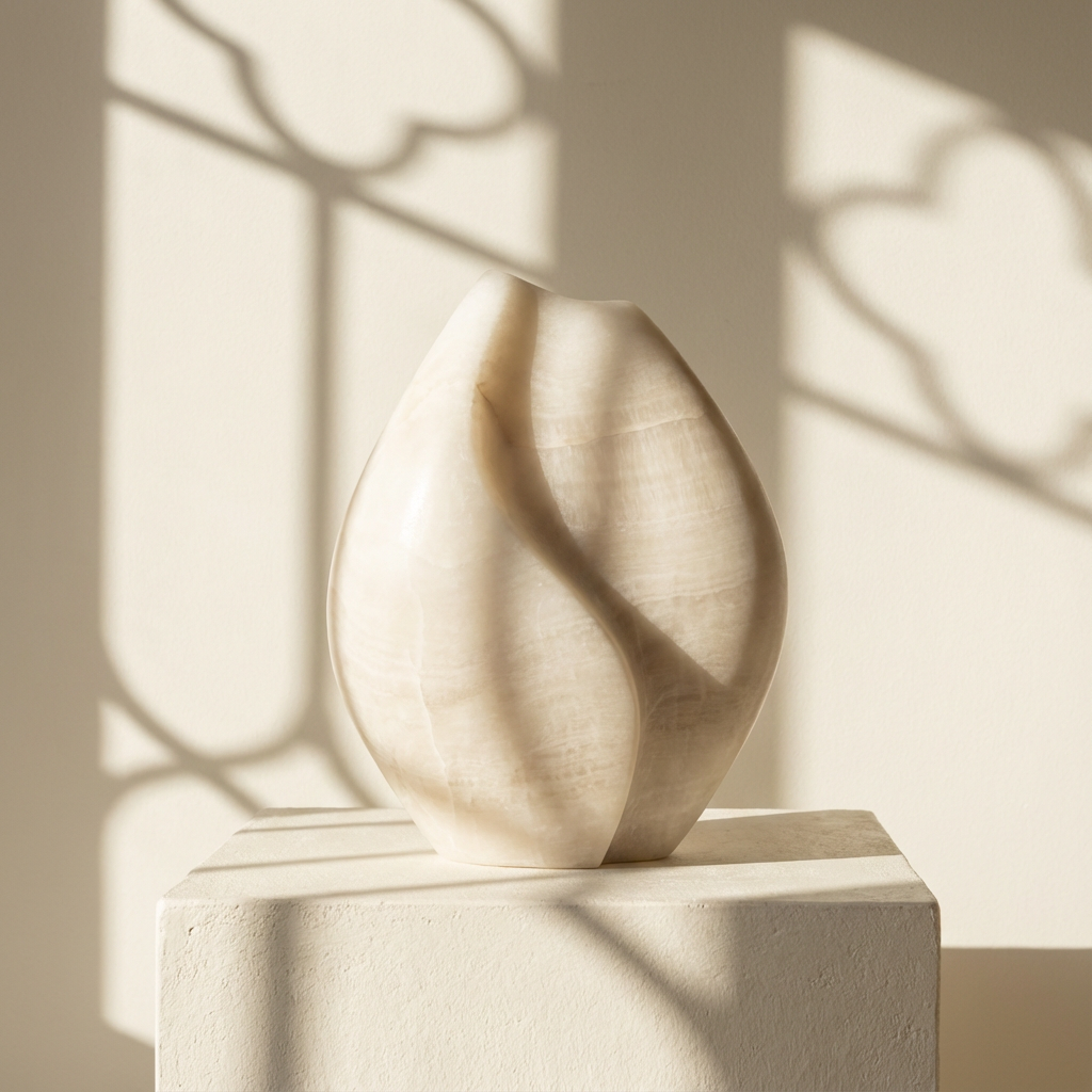 米白貝殼造型雕塑