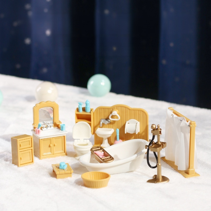 Mini Kitchen and Living Room Dollhouse Decoration Model