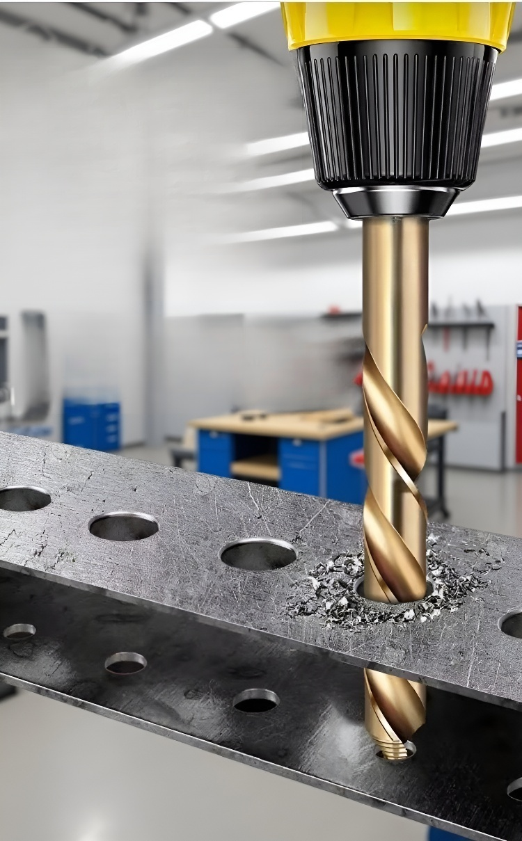 금속 천공에 사용되는 계단형 드릴