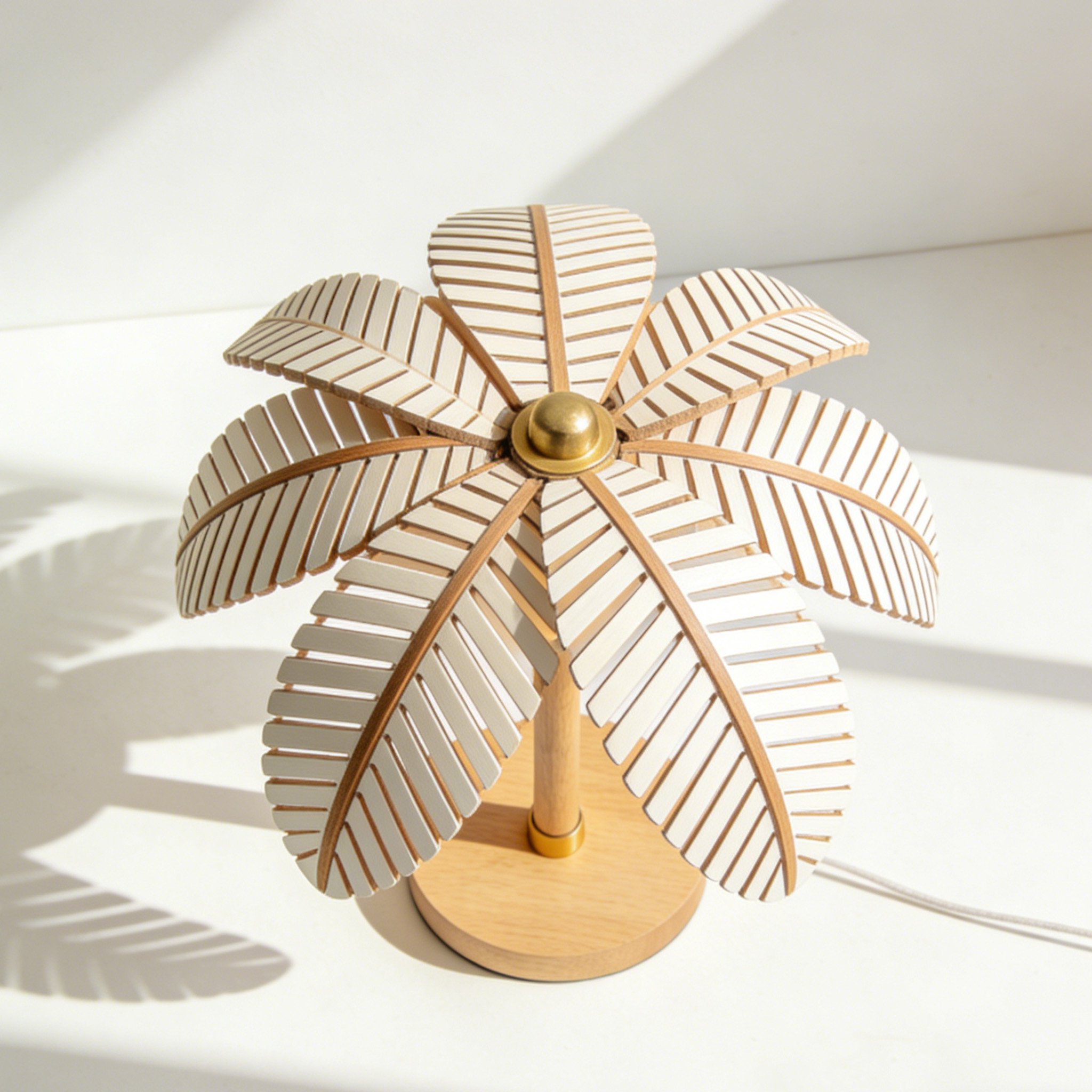 창의적인 원목 테이블 램프