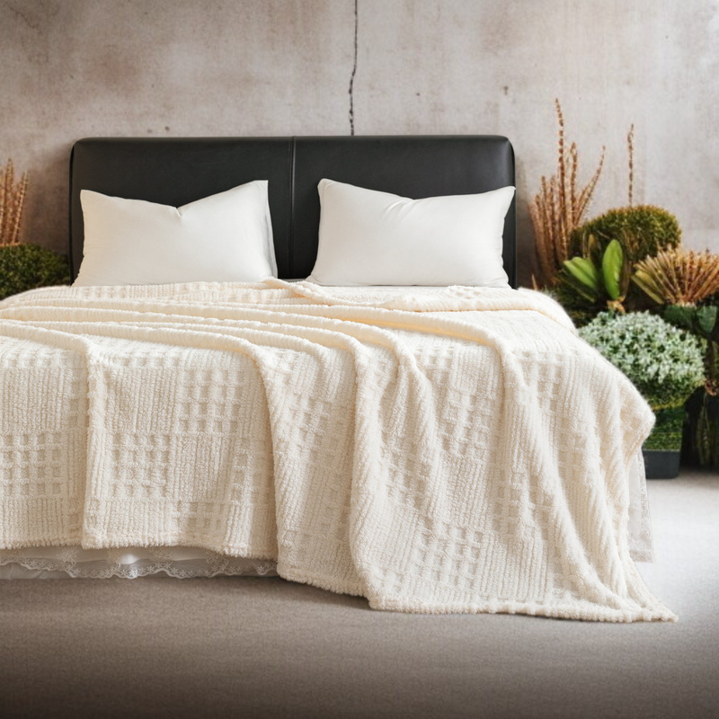 Warm Thickened Knitted Plush Padded Blanket Cover