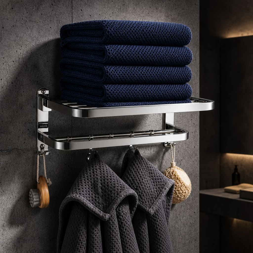 Stainless Steel Bathroom Towel Shelf