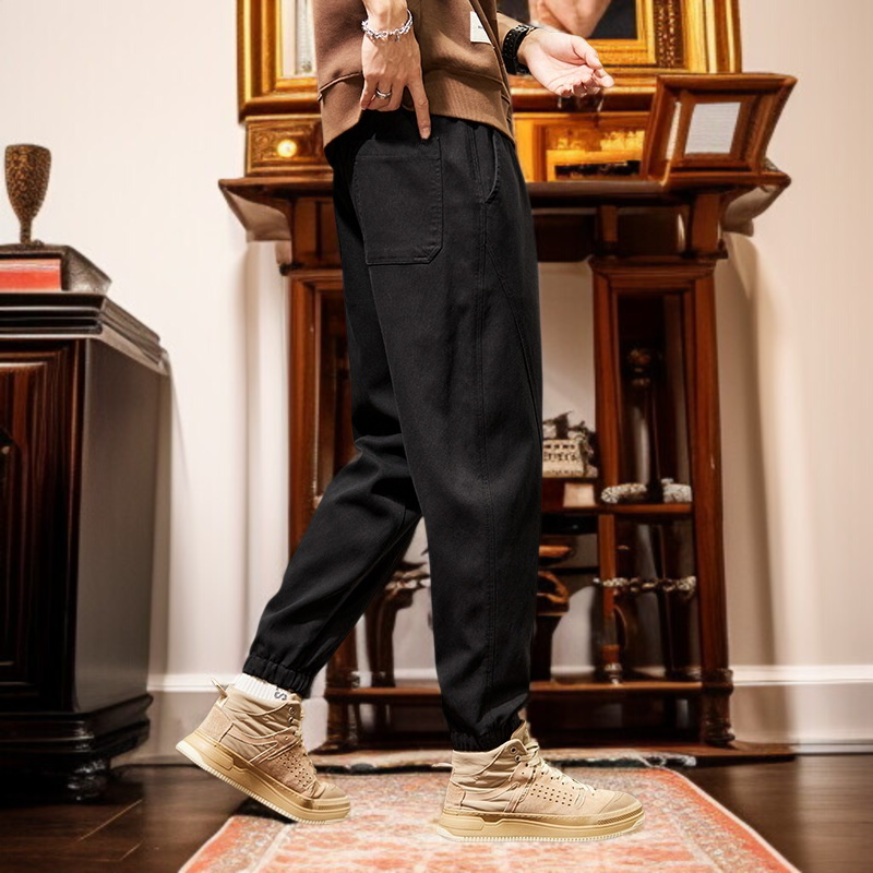 メンズハーランパンツルーズビッグヤードワークウェアパンツ拘束足カジュアルパンツ若者スポーツハーランパンツ
