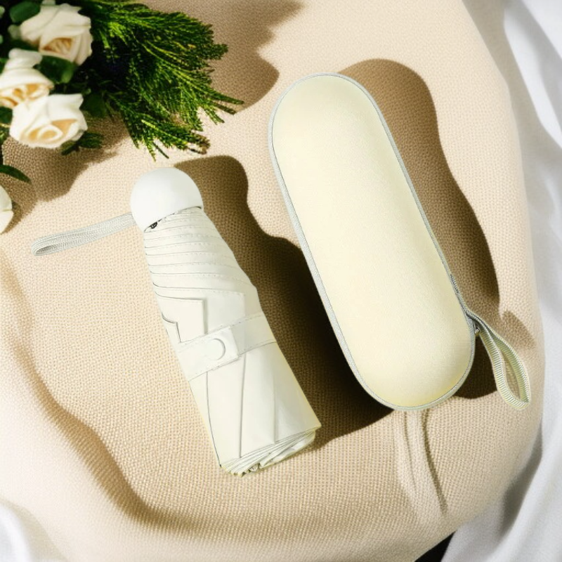  Pocket-Sized Black Coated Capsule Umbrella