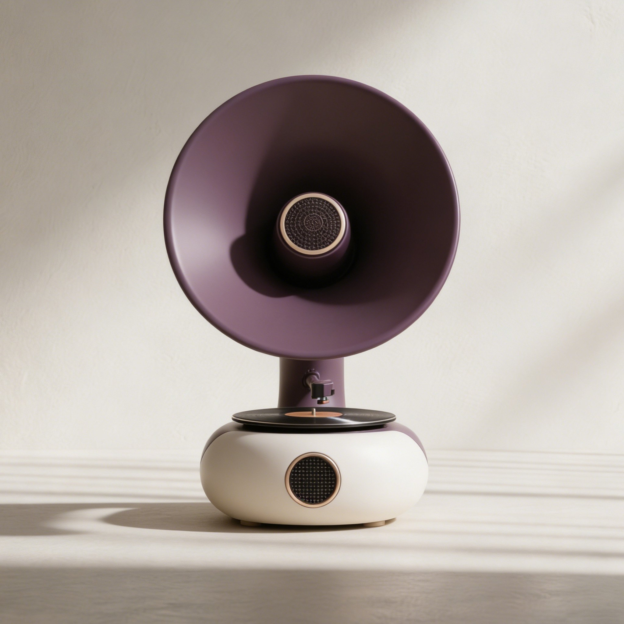 ลำโพงดีไซน์ทันสมัยรูปหอยทาก สีขาว