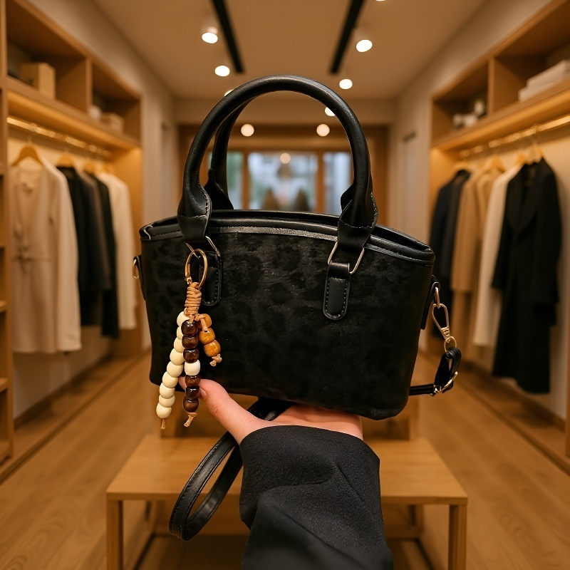 レトロ調スエードワンショルダーバッグ・ハンドバッグ