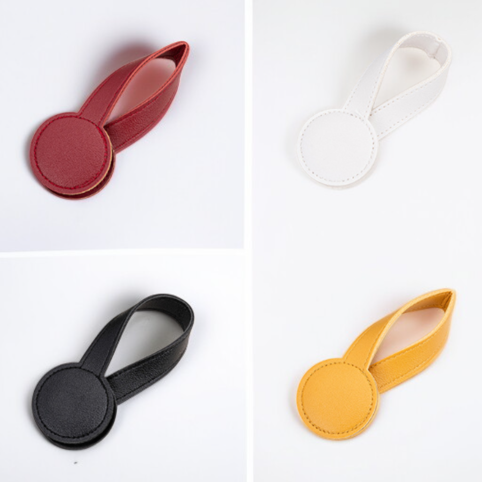 Hands installing magnetic snap fastener on trouser hem