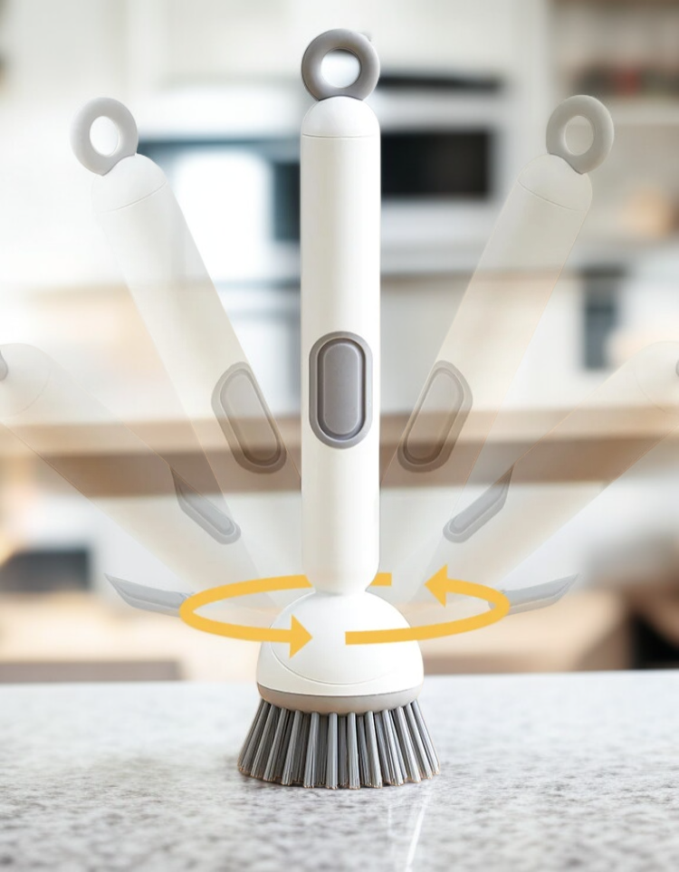 액체 세제를 넣을 수 있는 주방 브러쉬