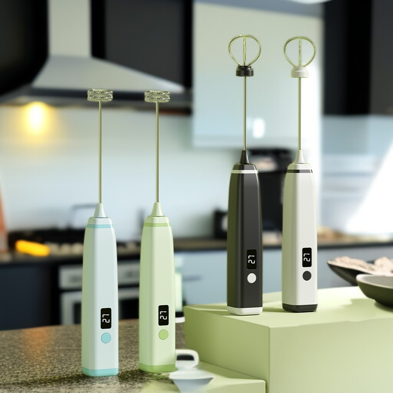 Pequeño Espumador de leche eléctrico para el hogar, batidor de café inalámbrico, mezclador de mano, 