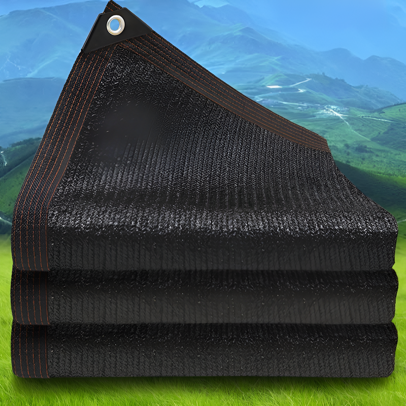 庭院用厚手黒色遮光ネット・縁取り強化・高密度穴加工