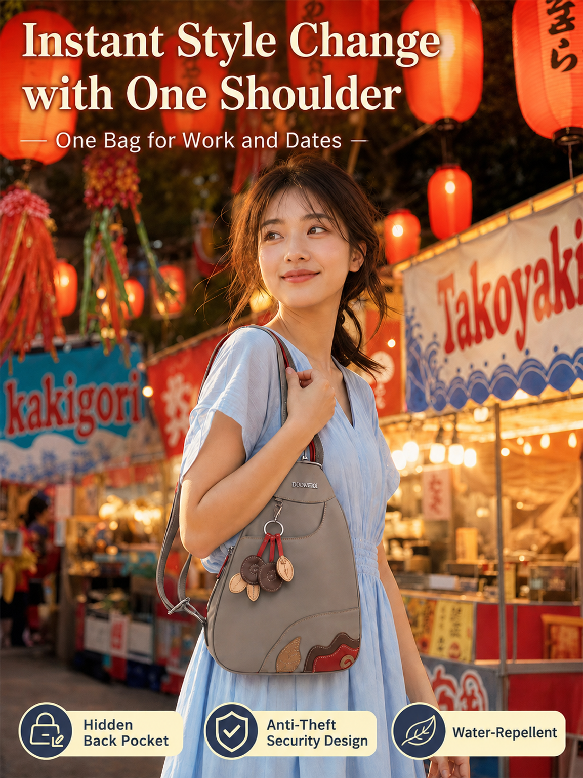 Toray High‑Density Micro‑Fabric 3‑Way Large‑Capacity Casual Bag