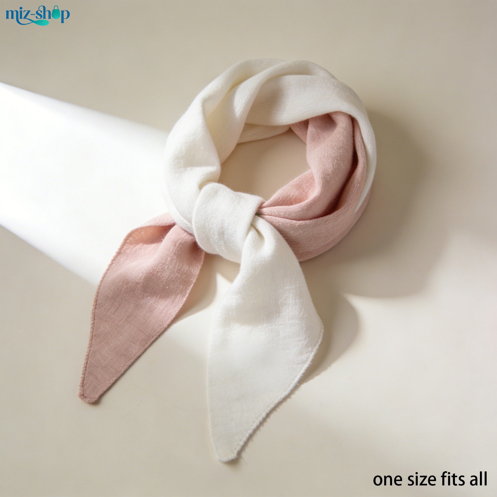 Close-up of breathable cotton and linen scarf fabric texture