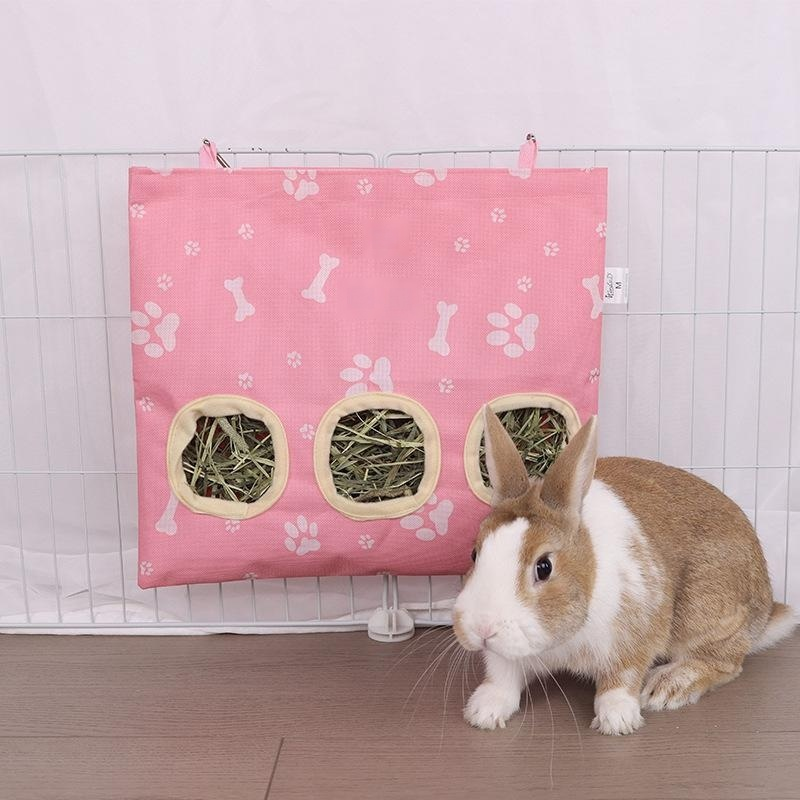 うさぎ牧草バッグ 吊り下げ型エサ袋 牧草フィーダー