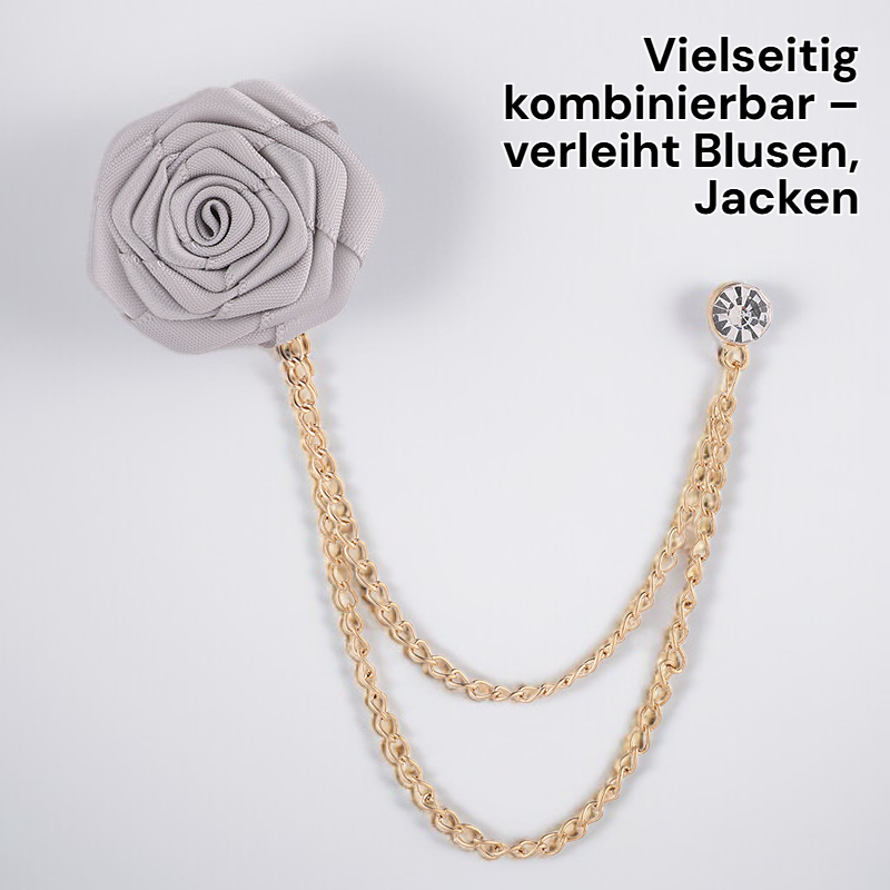 Brosche mit schwarzer Rose