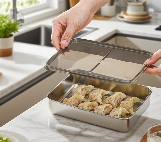 علبة طعام منزلية مقاومة للصدأ وسهلة الحمل