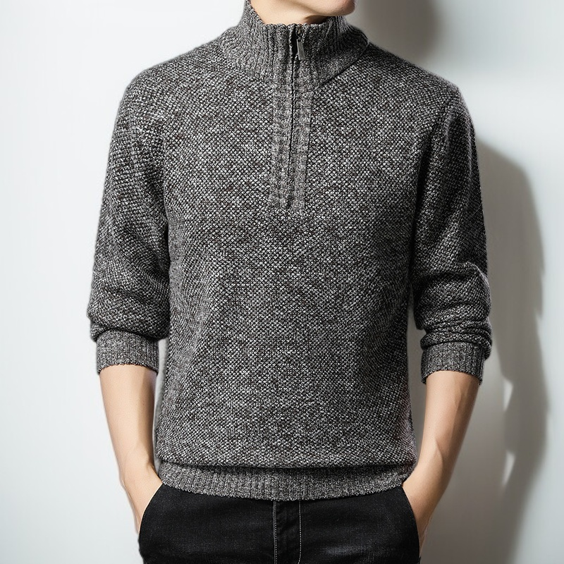 가을과 겨울을 위한 남성용 두꺼운 플리스 안감 니트 스웨터
