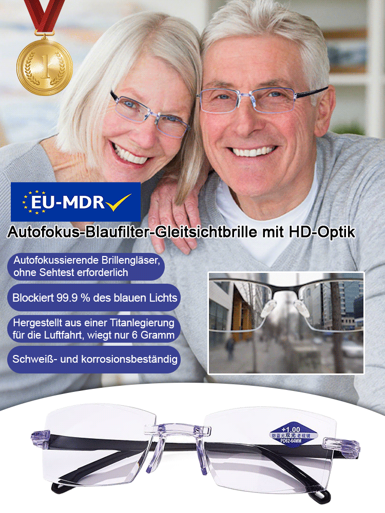 【Sehkraft zurück auf 20 Jahre】Intelligente Fokusveränderung Komfortable Lesebrille