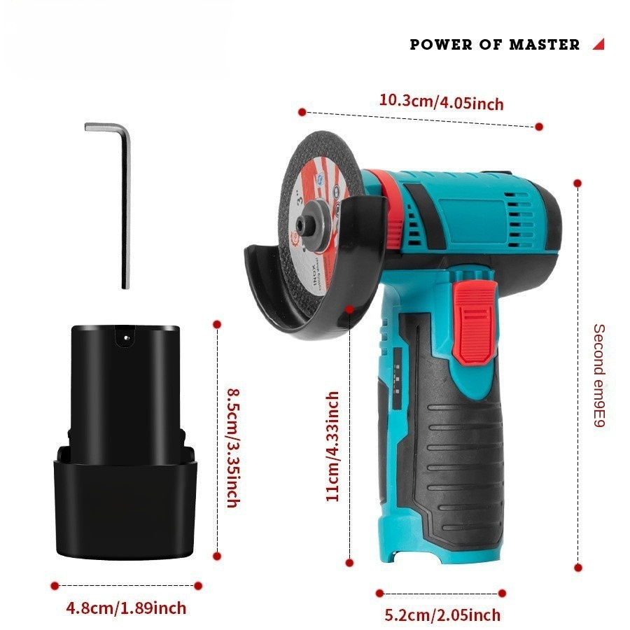 Cordless lithium angle grinder for home use