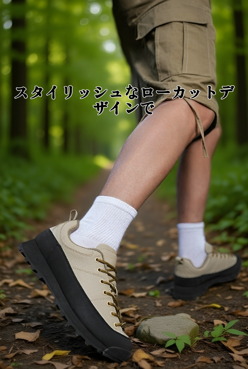 アウトドアに最適なハイキングシューズのサイドビュー