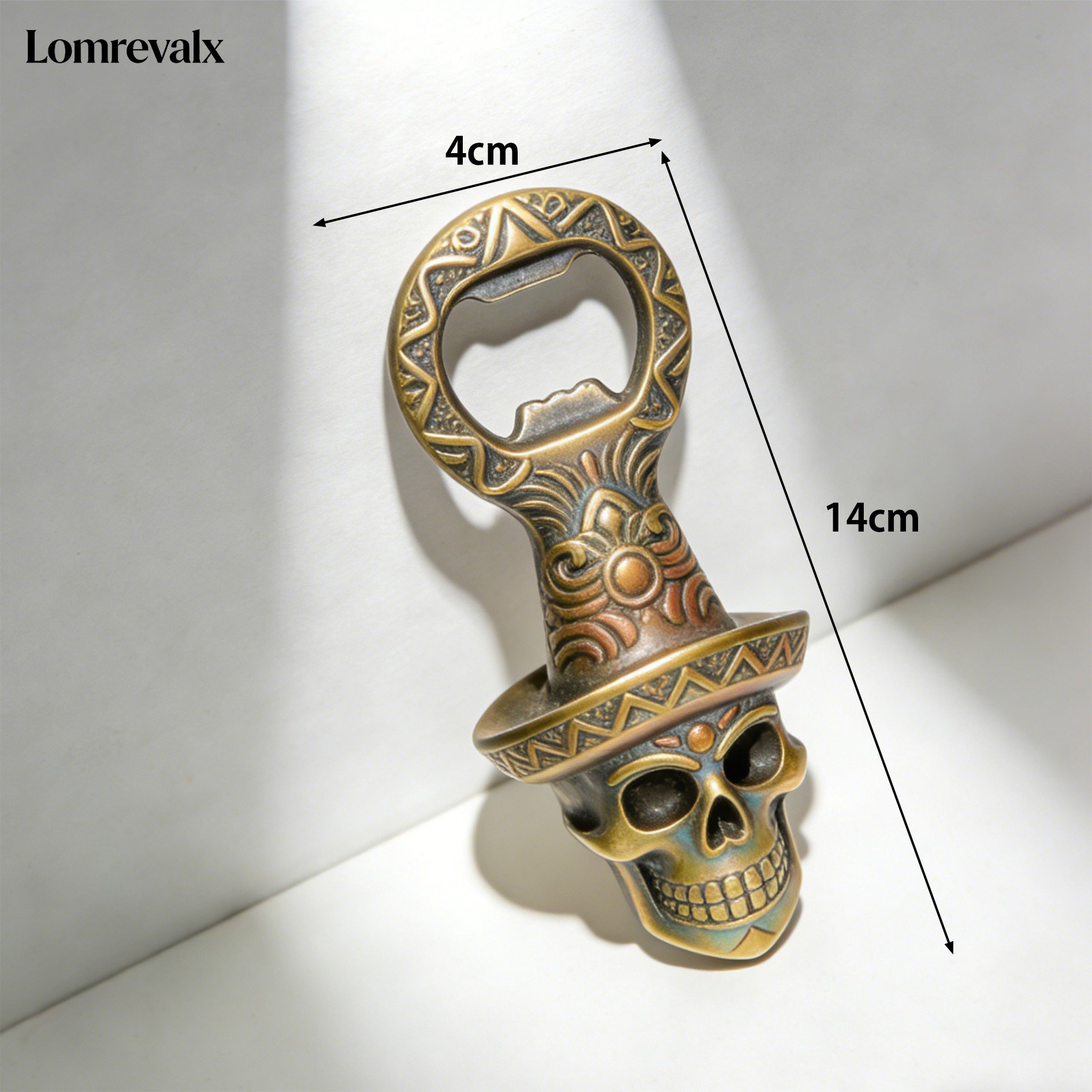 Abridor de botellas portátil de metal grabado