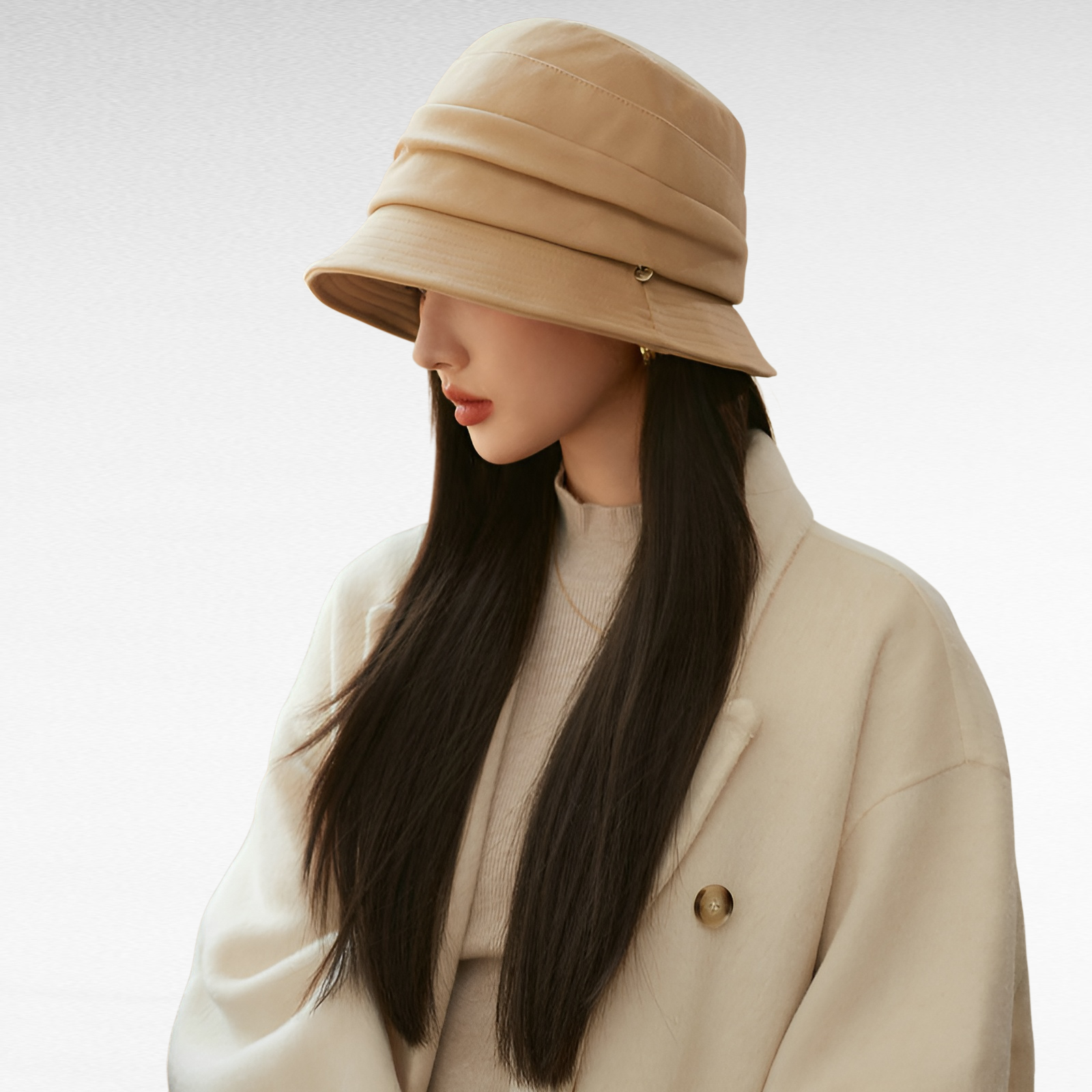 일본 분지 모자 디자이너 봄과 가을 캐주얼 여성 얇은 방한 스타일 금욕 모자 넓은 챙