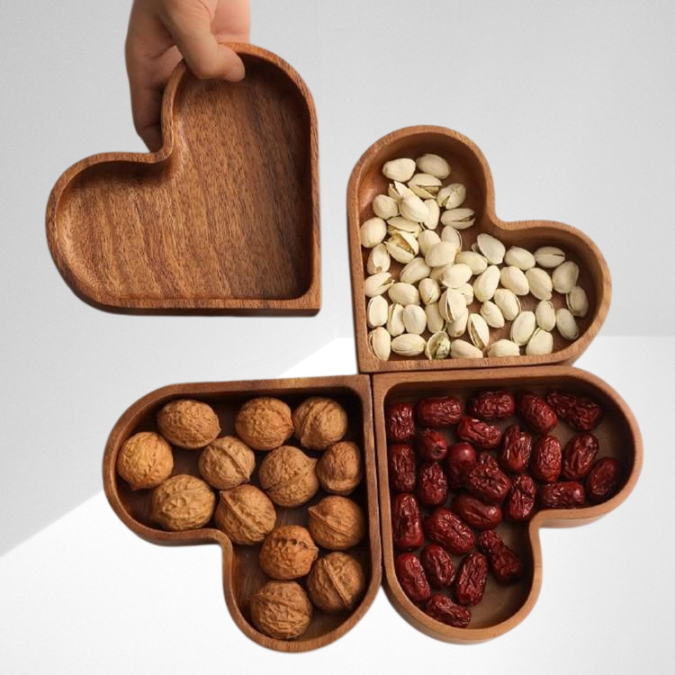 Charola de madera maciza para dulces