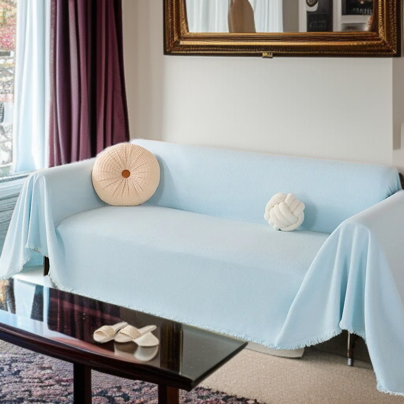 ソファークッション毛布 ソリッドカラーフルカバークッションソファカバー 防水防汚テディフリース毛布