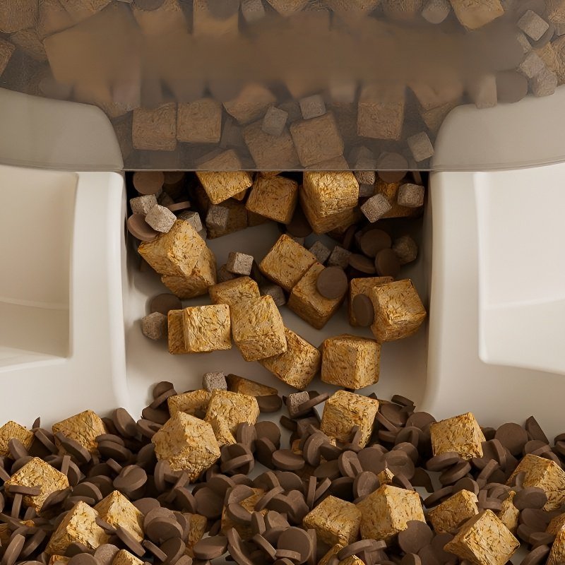 เครื่องให้อาหารสัตว์เลี้ยงอัตโนมัติ ถ้วยน้ำคู่ ขนาดใหญ่