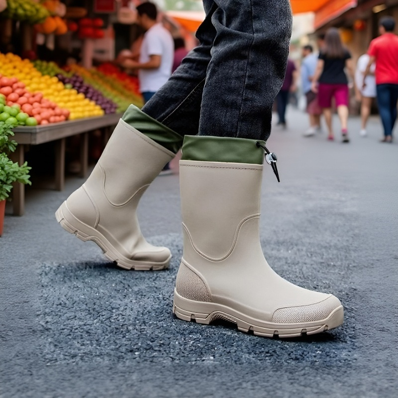 Comfortable drawstring waterproof rain boots