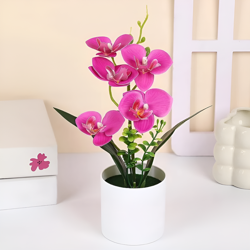 蝶蘭人工鉢植え装飾品 家庭・オフィス用デスクフェイク植物