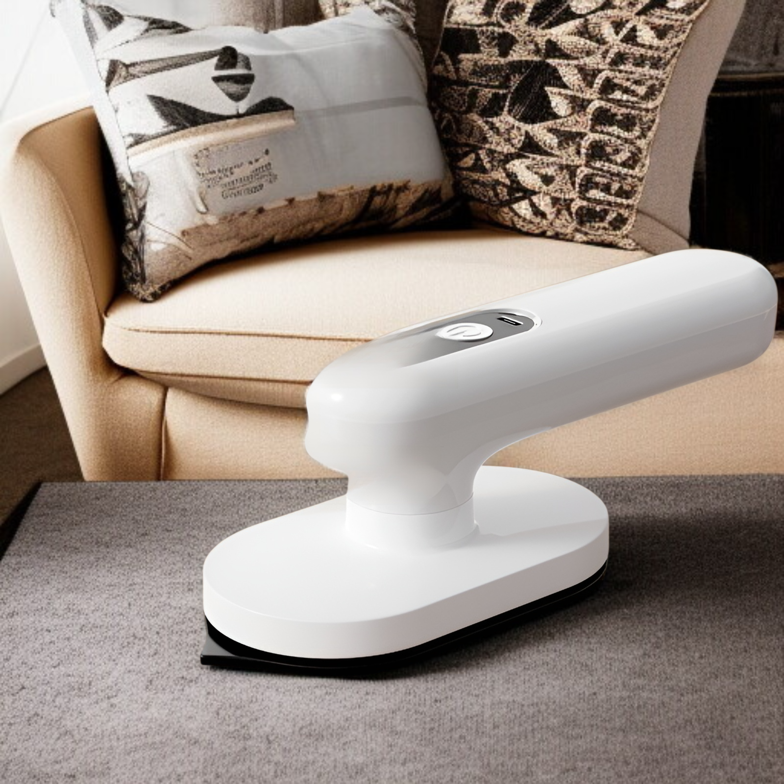 ワイヤレス充電ミニアイロン LEDディスプレイ 軽量携帯型 強力パワー 30秒高速加熱