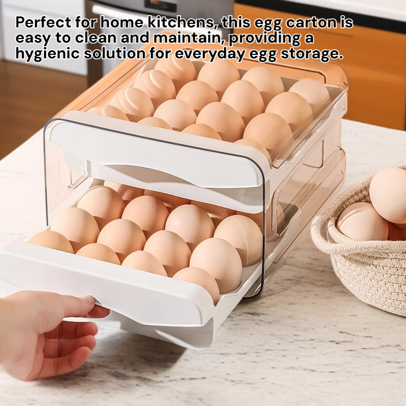 Kitchen Egg Tray Drawer Style Egg Box Food Grade Refrigerator Fresh Keeping Storage Box