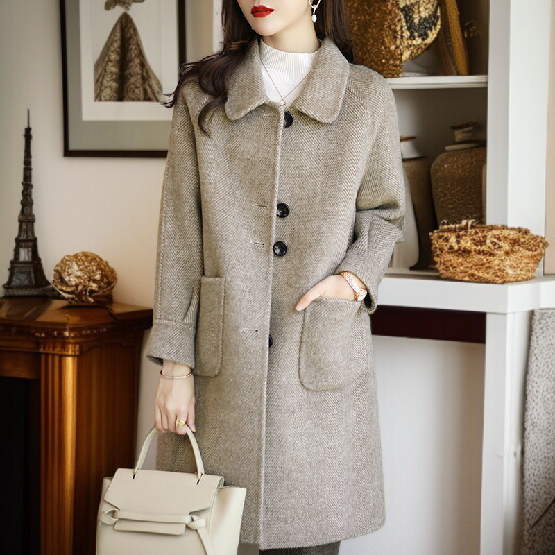 잔키핏 슬림 여성 하프 도톰 모직 코트