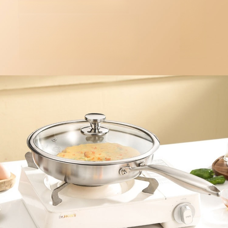 三層ステンレス製焦げ付きにくいフライパン